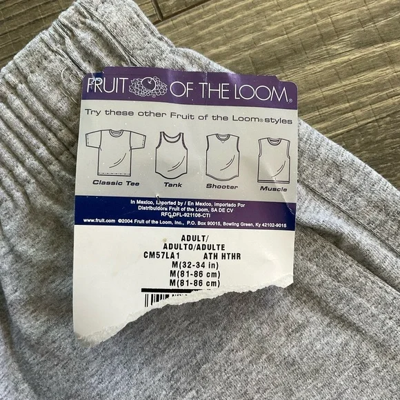 NWT Fruit of the Loom Jersey Shorts Men’s MEDIUM Grey Pockets Elastic Waist - Picture 4 of 10